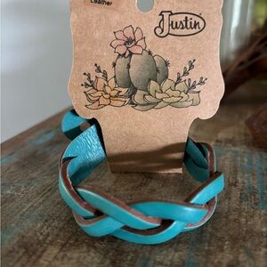 Boot Barn Justin Leather Braided Bracelet NWT
